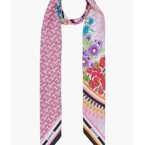 Burberry Pink Floral Silk Scarf
